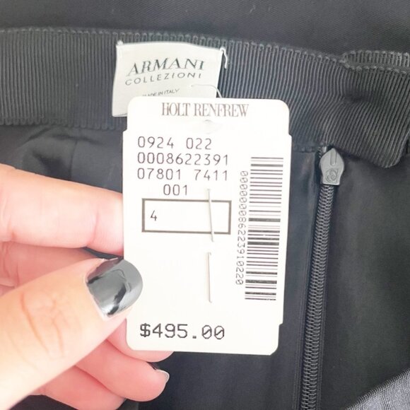 NWT Armani Collezioni Wool Pencil Skirt Black size 40 (US 4) - Picture 2 of 6